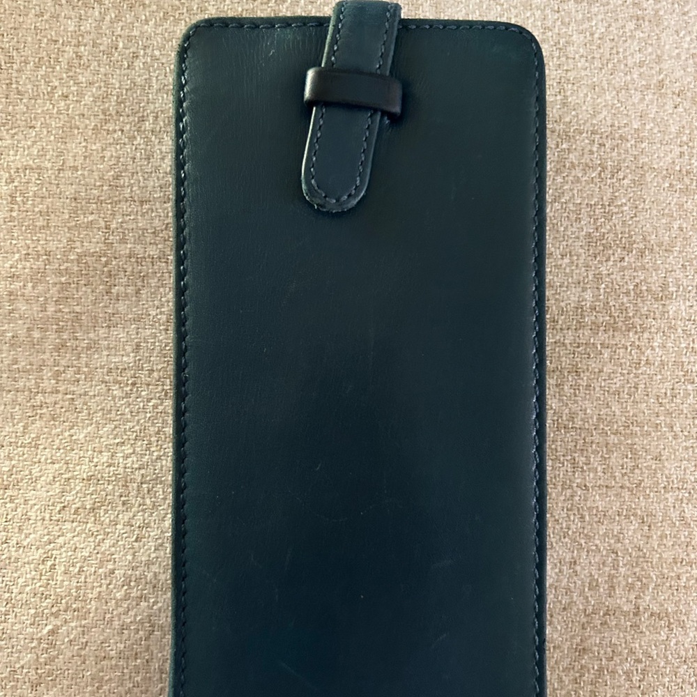 Coach Blue Leather Glasses Case soft side